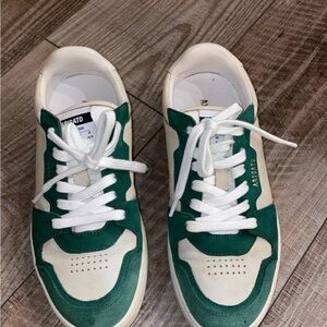 Axel Arigato Emerald and Cream Sneakers